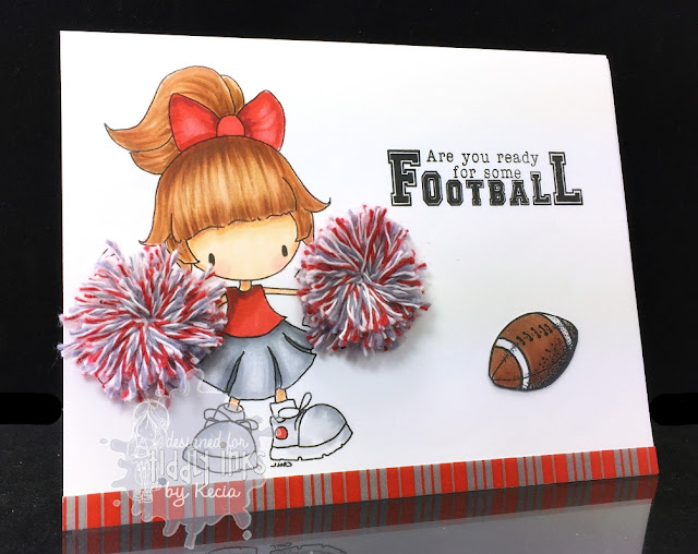 Tiddly Inks, Kecia Waters, Copic markers, poms, Ohio State, cheerleader, Go Buckeyes!