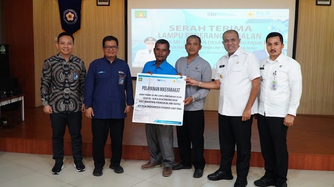 Pj.Bupati Langkat Hadiri Serah Terima Lampu Penerangan Jalan Desa Sei Siur dan Tanjung Pasir
