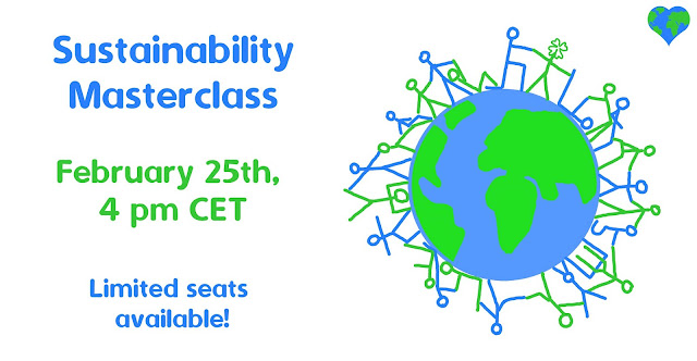 Sustainability Masterclass event invitation for February 25th, 4 pm CET