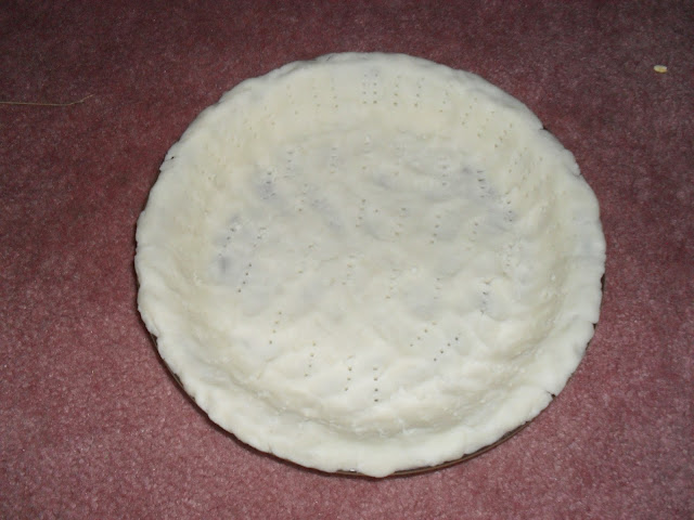 Uncooked Gluten-Free Pie Crust Patted Into the Pie Plate