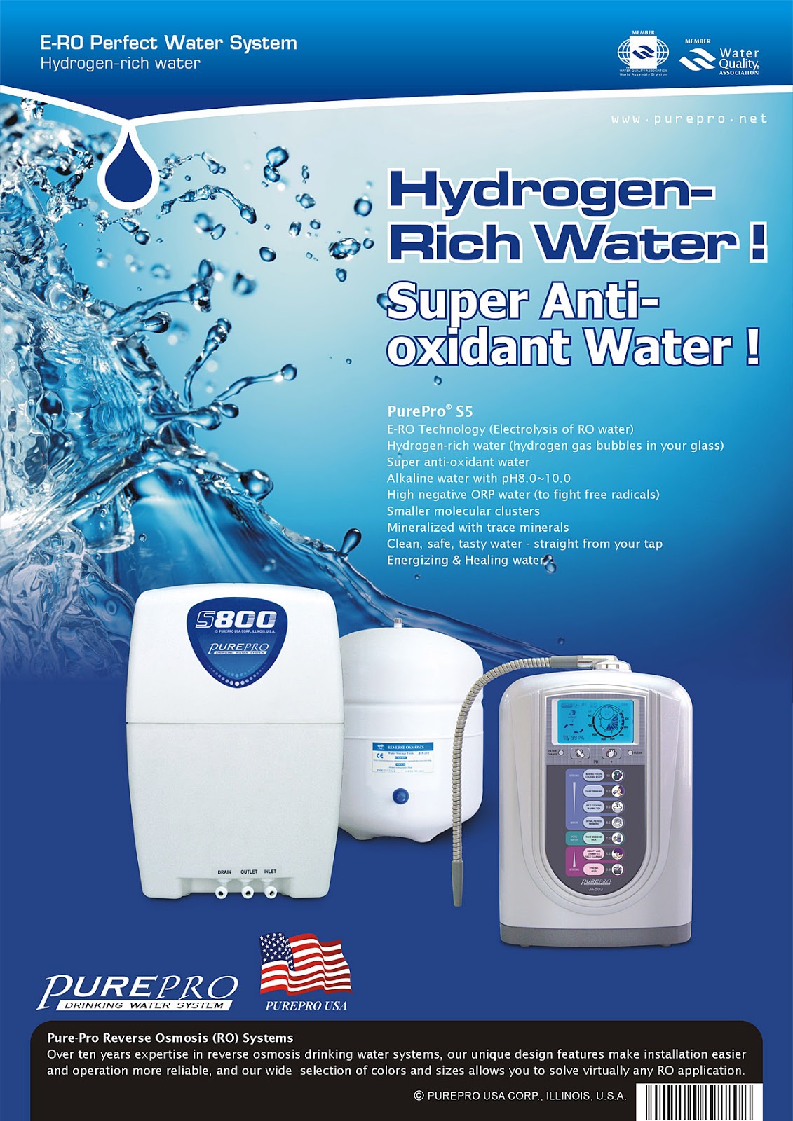 美國 ERO 氫水機 PurePro® S5 完美水系統 : 頂尖科技的結合 - 美國PurePro®健康還原水