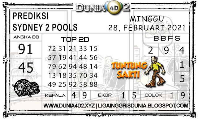 Prediksi Togel SYDNEY2 DUNIA4D2 28 FEBRUARI 2021