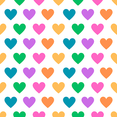 Colorful Hearts seamless digital paper - free download