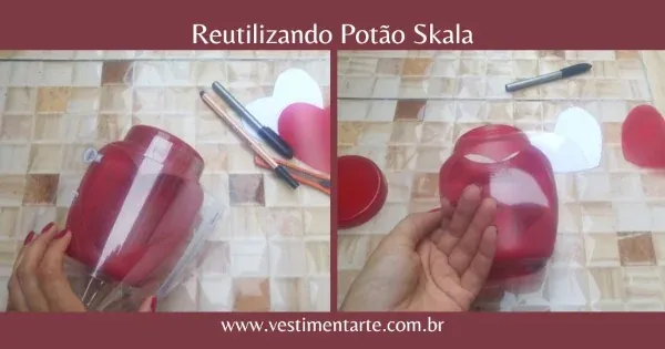 como reutilizar pote de creme skala