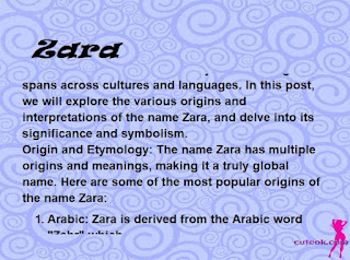 meaning of the name "Zara"