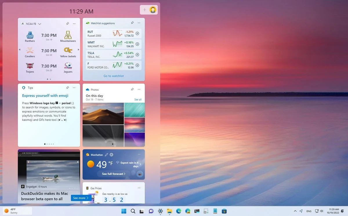 Microsoft si diverte a spostare l'icona Widget in Windows 11