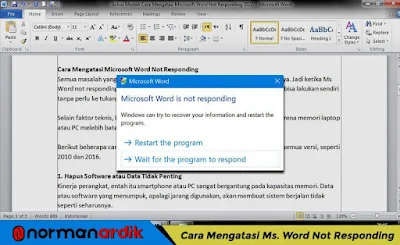 Cara Mengatasi Microsoft Word Not Responding