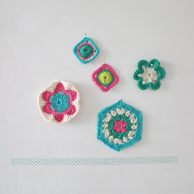 crochet, handmade, vegan yarn, cotton, little motifs, bright colours, washi tape, masking tape
