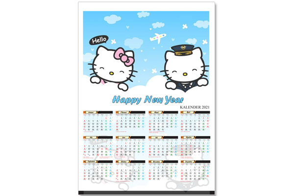 Kalender Hello Kitty 2021 Blue Color