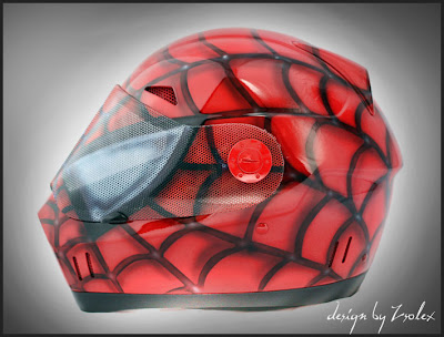 Spiderman design airbrushed helmet 2