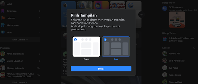 Cara Mengaktifkan Dark Mode Facebook Terbaru