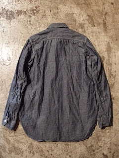 fwk by engineered garments work shirt in blue chambray