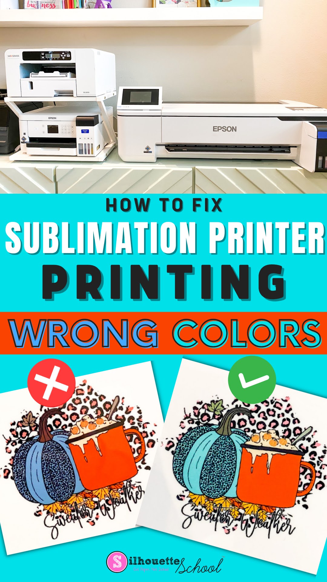 Sublimation Printer Printing Wrong from Silhouette Studio - School