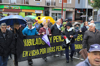 Manifestación de pensionistas en Barakaldo