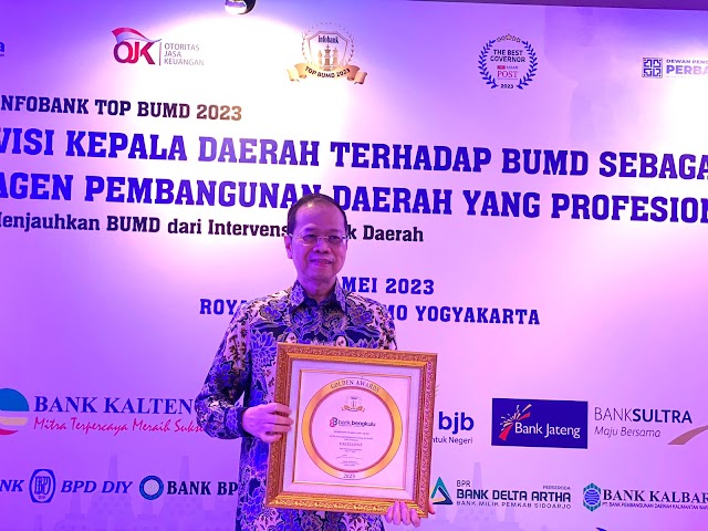 2 Penghargaan TOP BUMD Award Diraih Bank Bengkulu