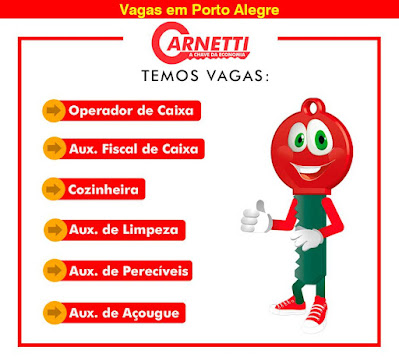 Supermercado abre vagas para Aux. Limpeza, Caixa, Cozinheira e outros em Porto Alegre