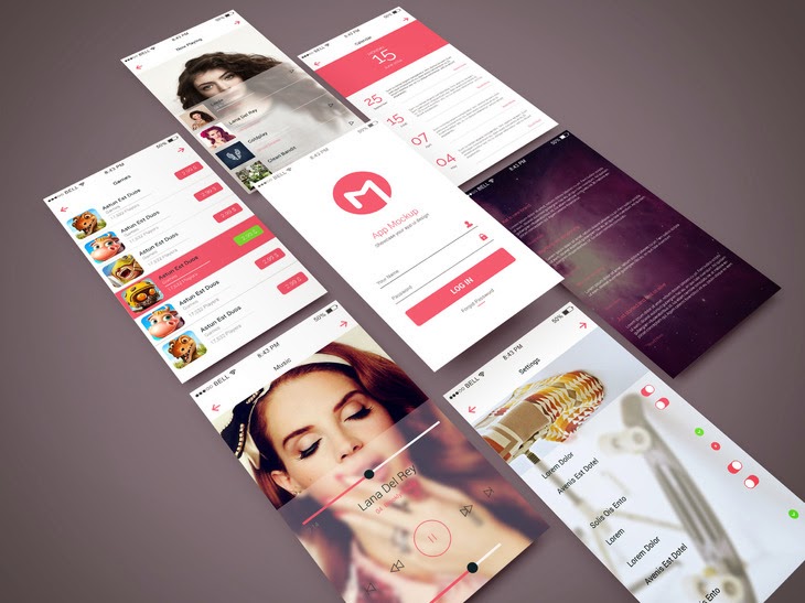 App Screen Showcase Mockup PSD