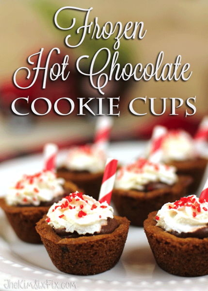 Frozen Hot Chocolate Cookie Cups