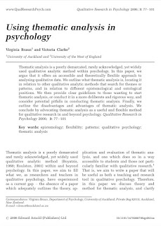 Qualitative Research in Psychology, Using thematic analysis in psychology