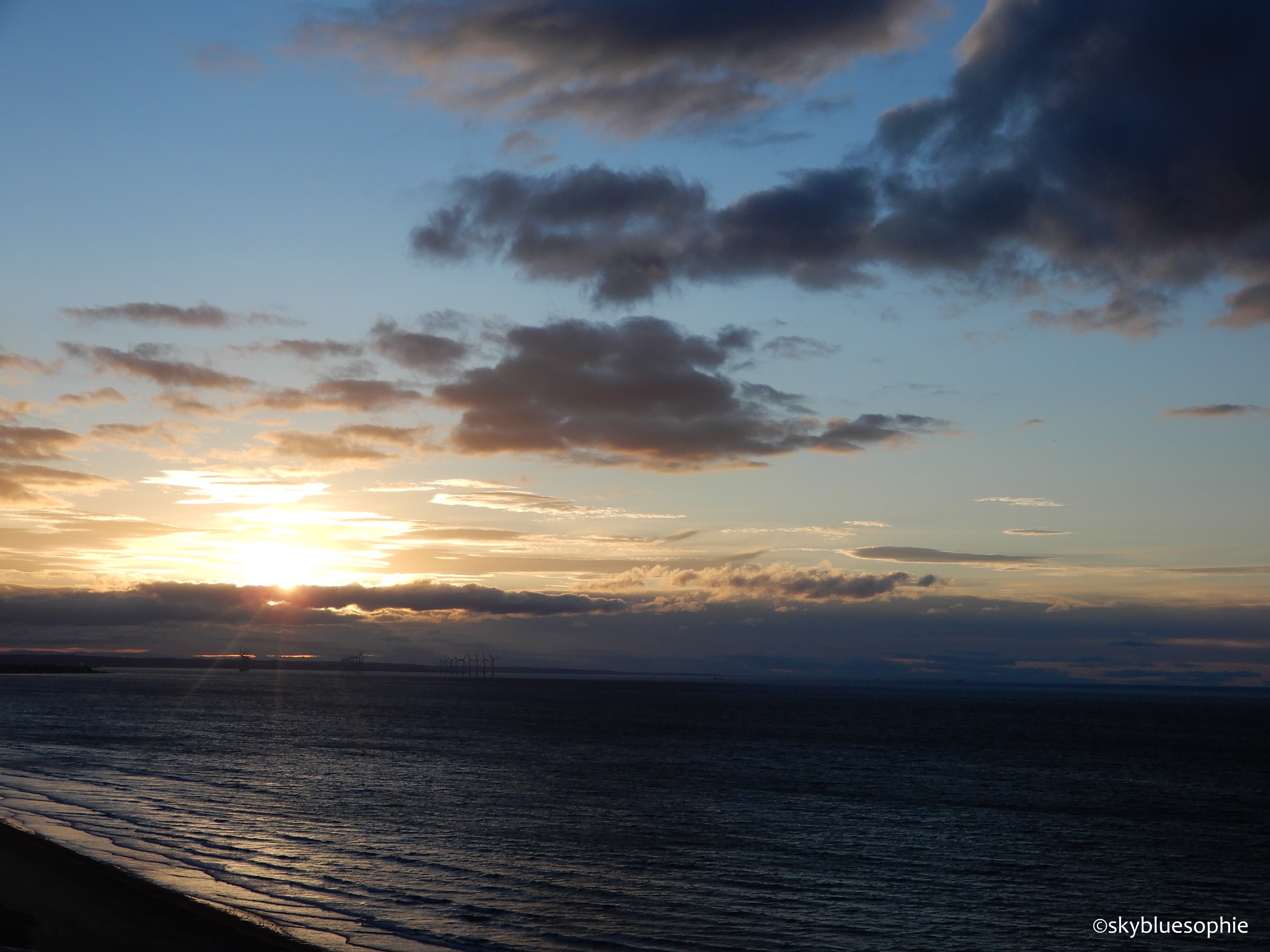 Sunset looking towards Redcar.