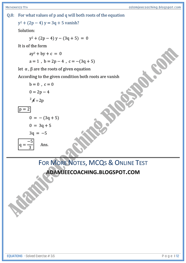 equations-exercise-3-5-mathematics-11th