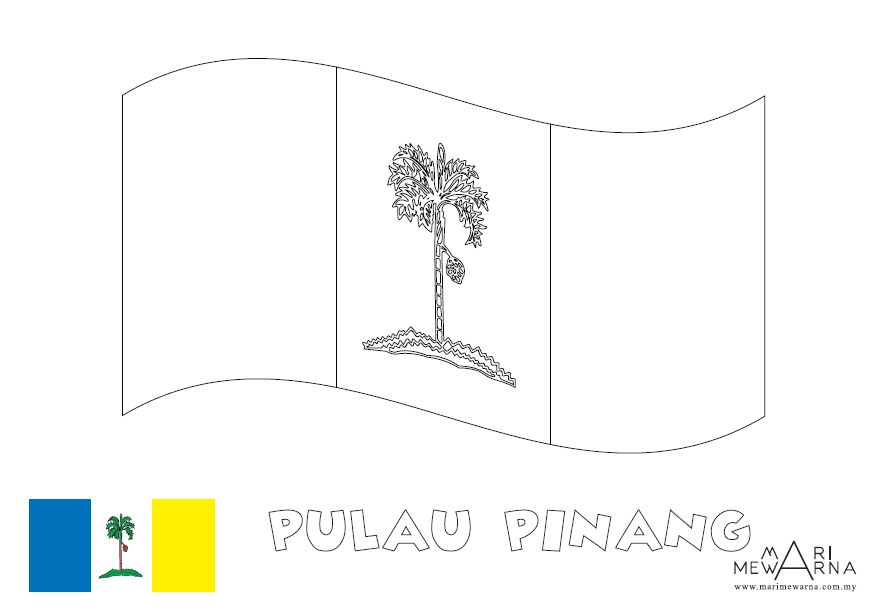 Mari Mewarna Bendera Negeri Pulau Pinang  Picolour