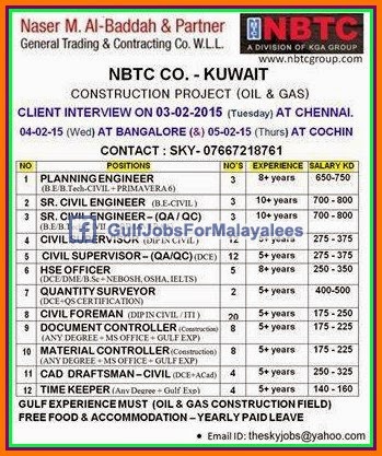 NBTC Company Oil & Gas jobs Kuwait & Abudhabi