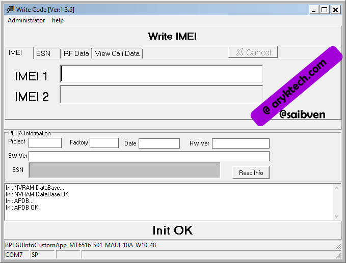 WriteCode -MTK Android IMEI Write Tool