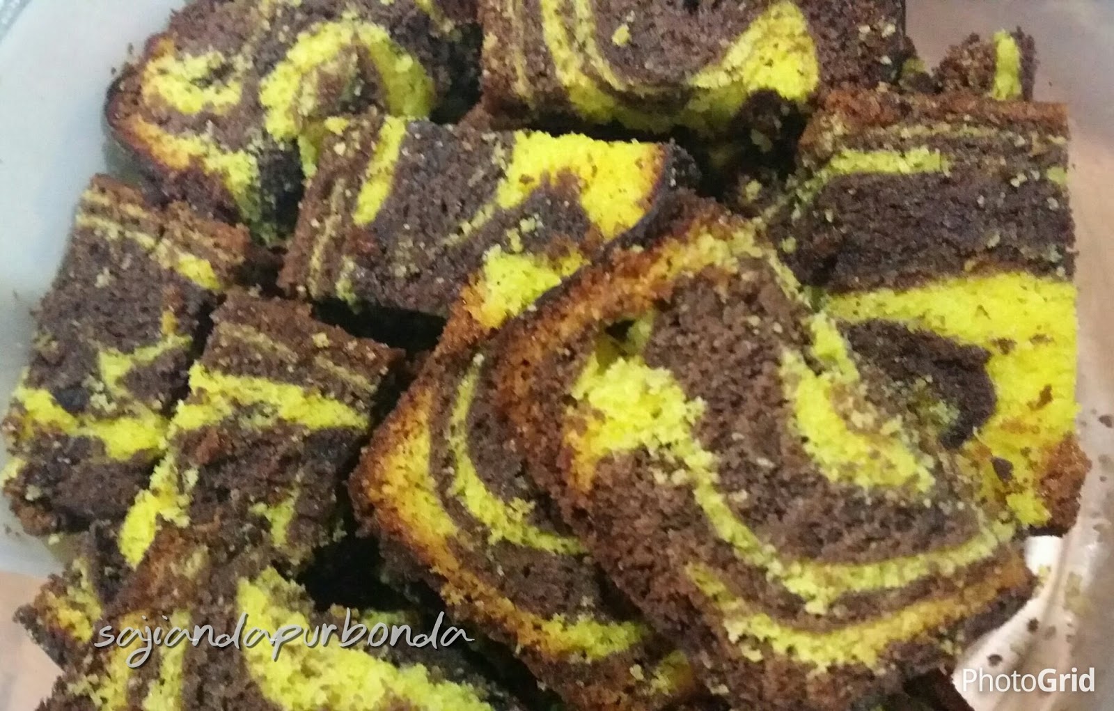 Sajian Dapur Bonda: Kek Marble Susu Cokelat Gebass Gebuss 