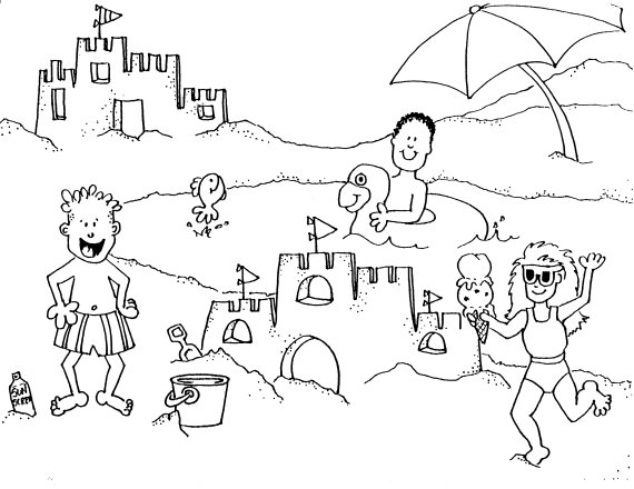 Download Fun Coloring Pages: Beach Coloring Pages