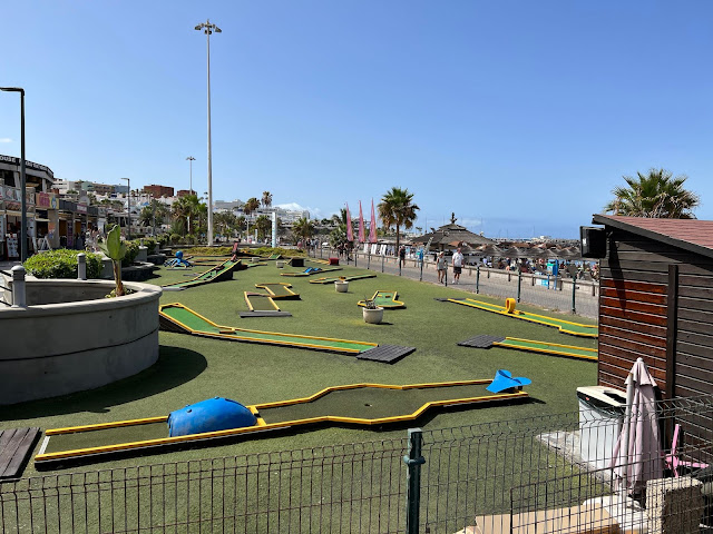 Minigolf course at Playa Fañabe, Tenerife. Photo by James Trubridge, August 2023