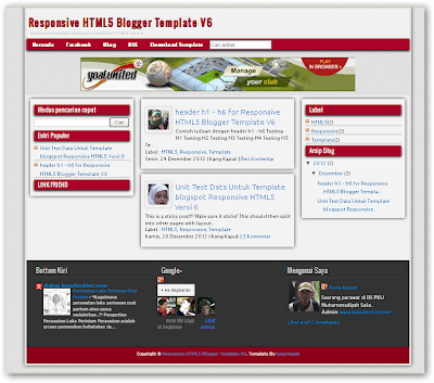 Responsive HTML5 V.6 Blogger Templates