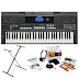 Yamaha PSR-E433 61-Key Portable Keyboard Bundle with Yamaha X-Style Stand, Power Adapter and Studio Headphones (Includes 2 Year Extended Warranty)