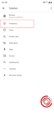 5. Jika sudah masuk ke setelan Go Keyboard, silakan pilih Preferensi