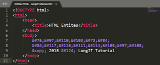 cara membuat simbol-simbol di html menggunakan entitas
