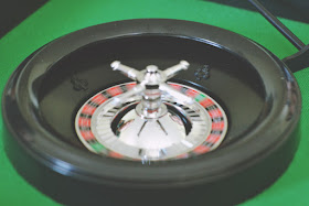 Spinning roulette wheel