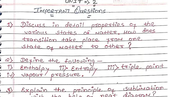 Physical Pharmaceutics 1 (Unit:- 2):- Hand Written Notes