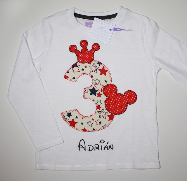 camiseta de cumpleaños 3 años mickey mouse