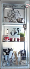 Ikea metal shelving in kitchen