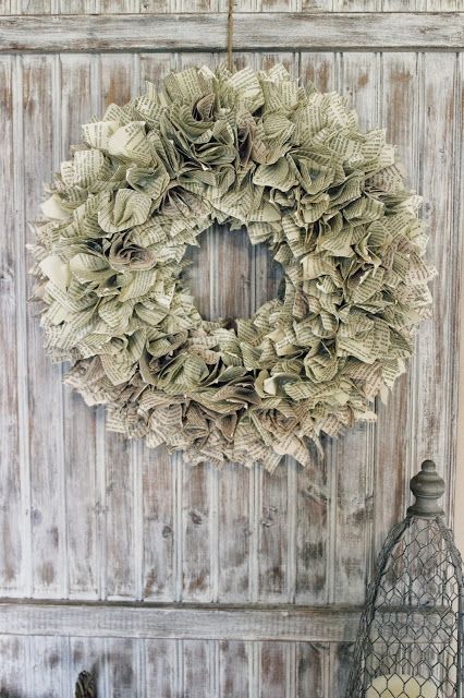 image result for beautiful vintage page paper Christmas wreath