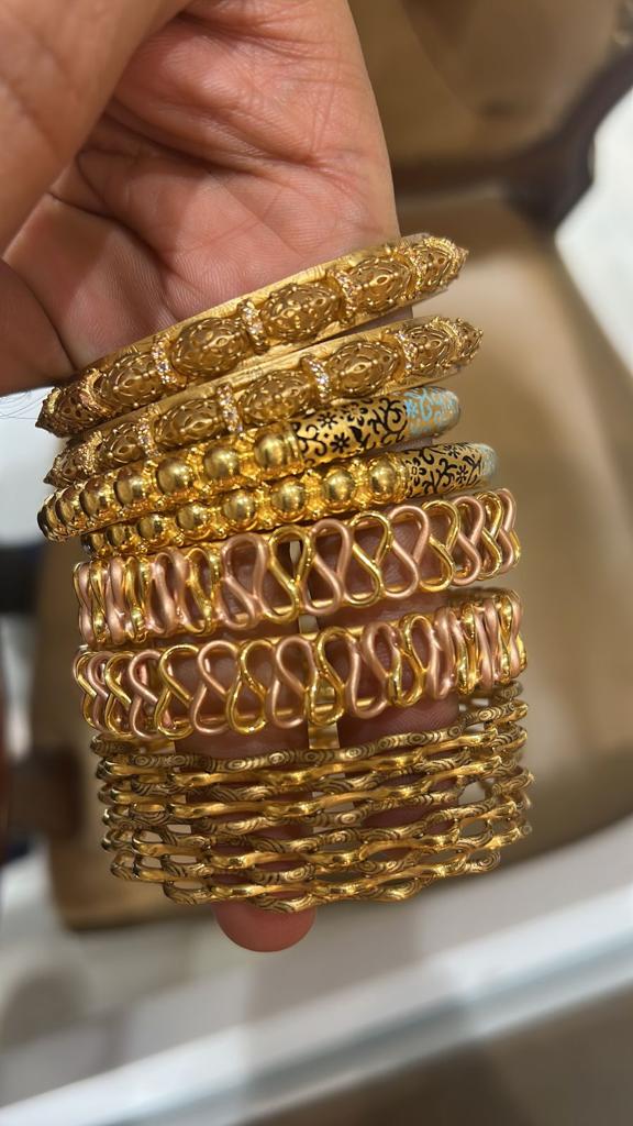 Latest Machine Gold Bangles Designs Simple And Beautiful For Dailywear Light Weight