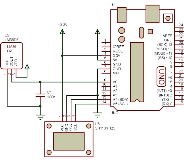 Arduino Displays Temperature From LM35 Analog Temperature Sensor