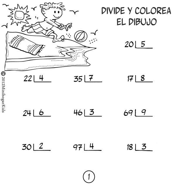 Resultado de imagen de fichas de  divisiones  por  una  cicfra   en  jpg