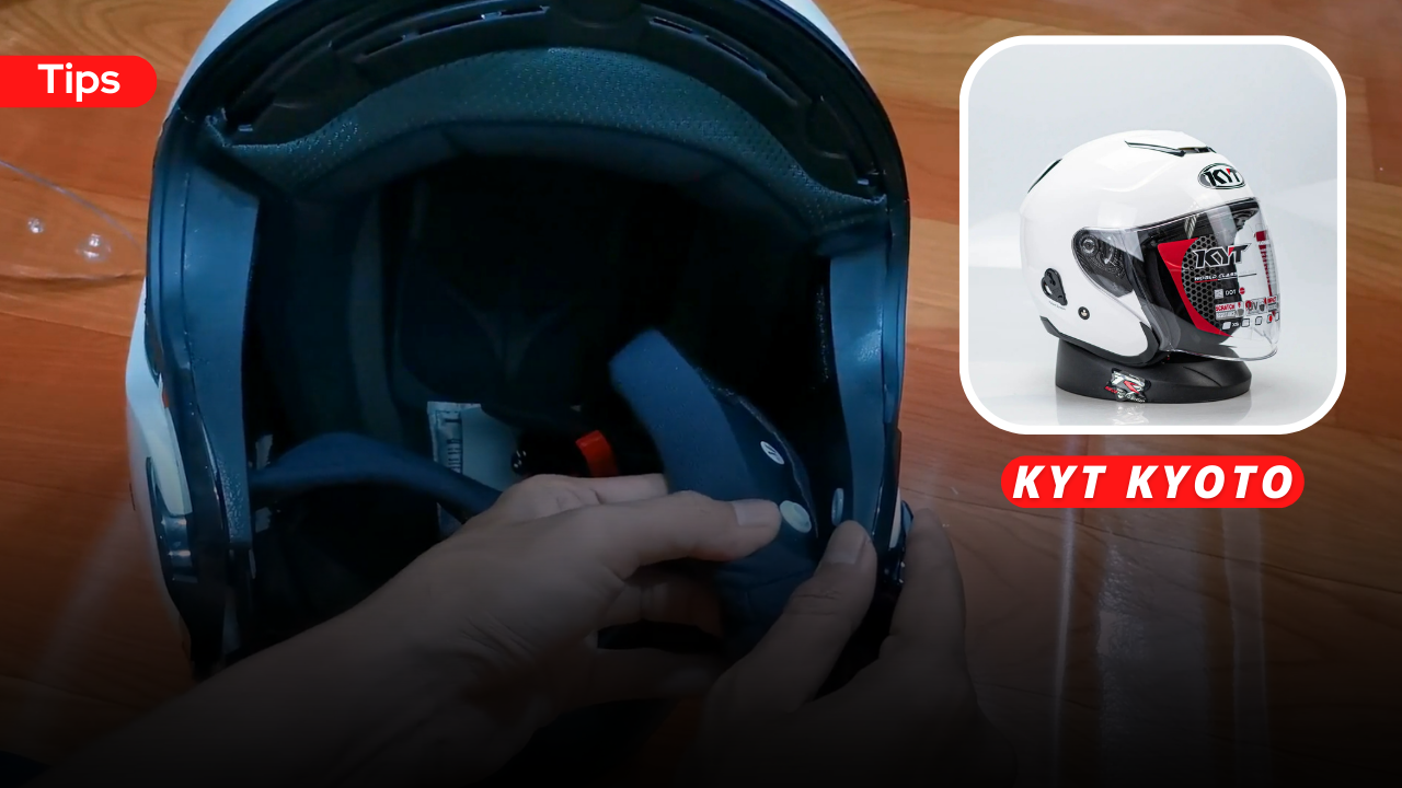 cara melepas dan memasang kaca helm kyt kyoto