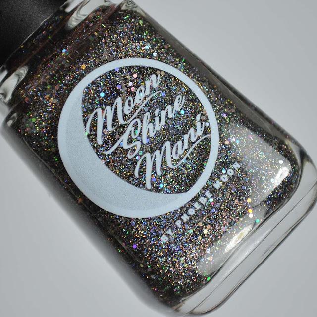 black jelly holographic nail polish