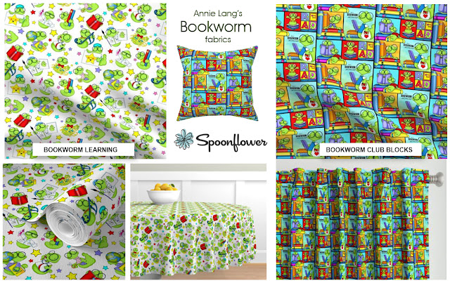Explore the world of Annie Lang's Bookworm character art fabric from Spoonflower because Annie Things Possible