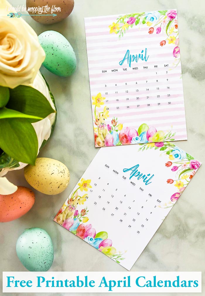 Free April Calendar Printable