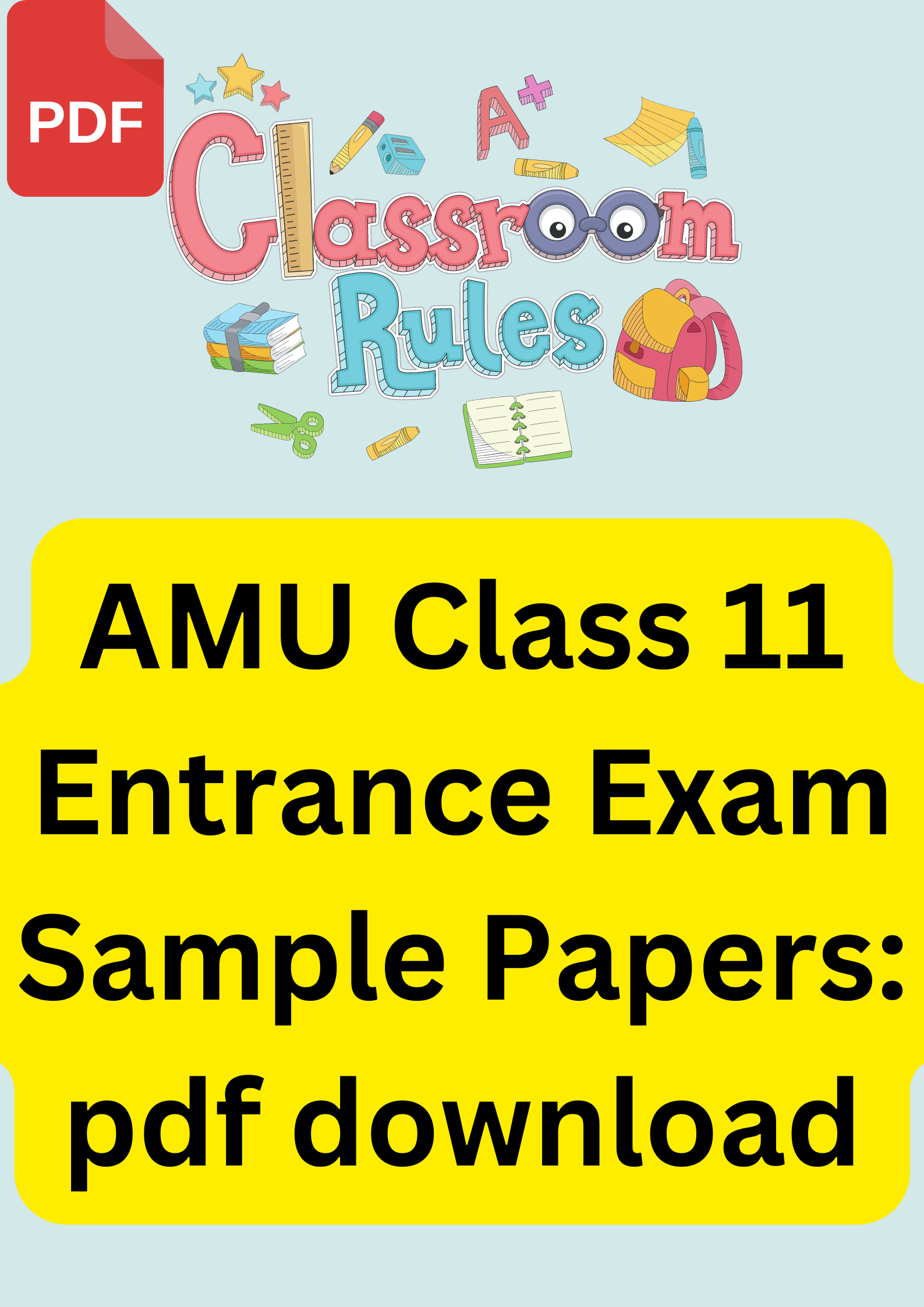 AMU Class 11 Entrance Exam Sample Papers: pdf download