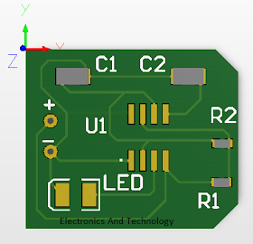 3D view of complete PCB