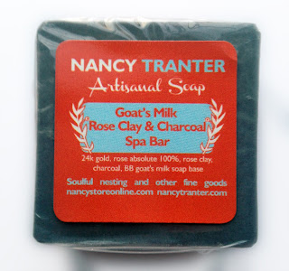 Nancy Tranter artisanal soap rose milk and charcoal spa bar